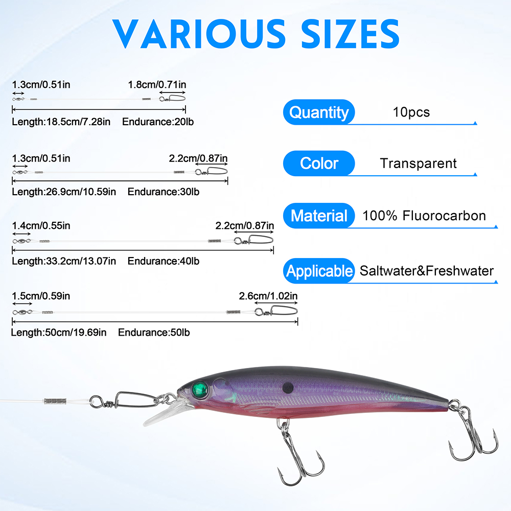 10 adet Fluorocaron Balıkçılık - Fluorocarbon Line incelemesi ve fiyatı